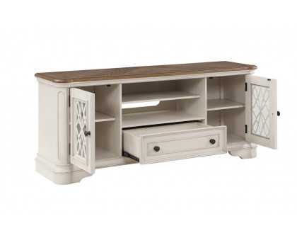 ACME - Florian TV Stand in Oak/Antique White