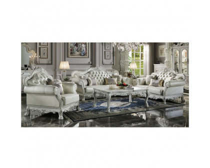 ACME Dresden Loveseat with 3 Pillows - Synthetic/Bone White