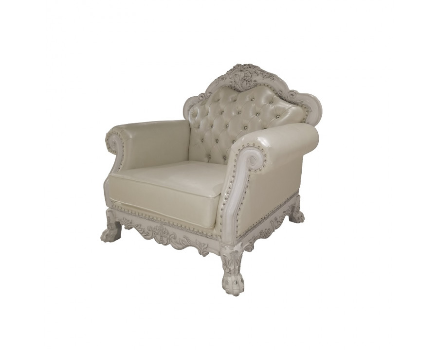 ACME Dresden Chair with 2 Pillows - Synthetic/Bone White