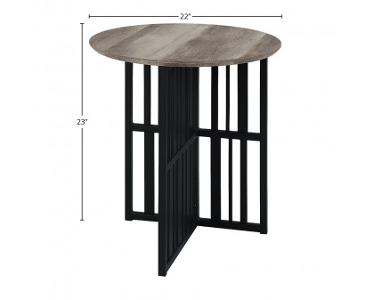 ACME - Zudora End Table in Antique Oak/Black