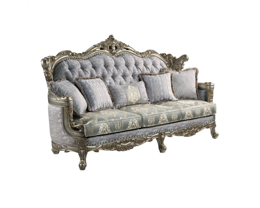 ACME - Miliani Sofa with 5 Pillows in Antique Bronze