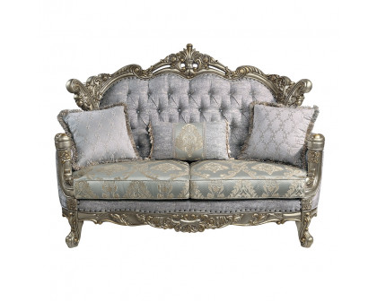 ACME - Miliani Loveseat with 3 Pillows in Antique Bronze