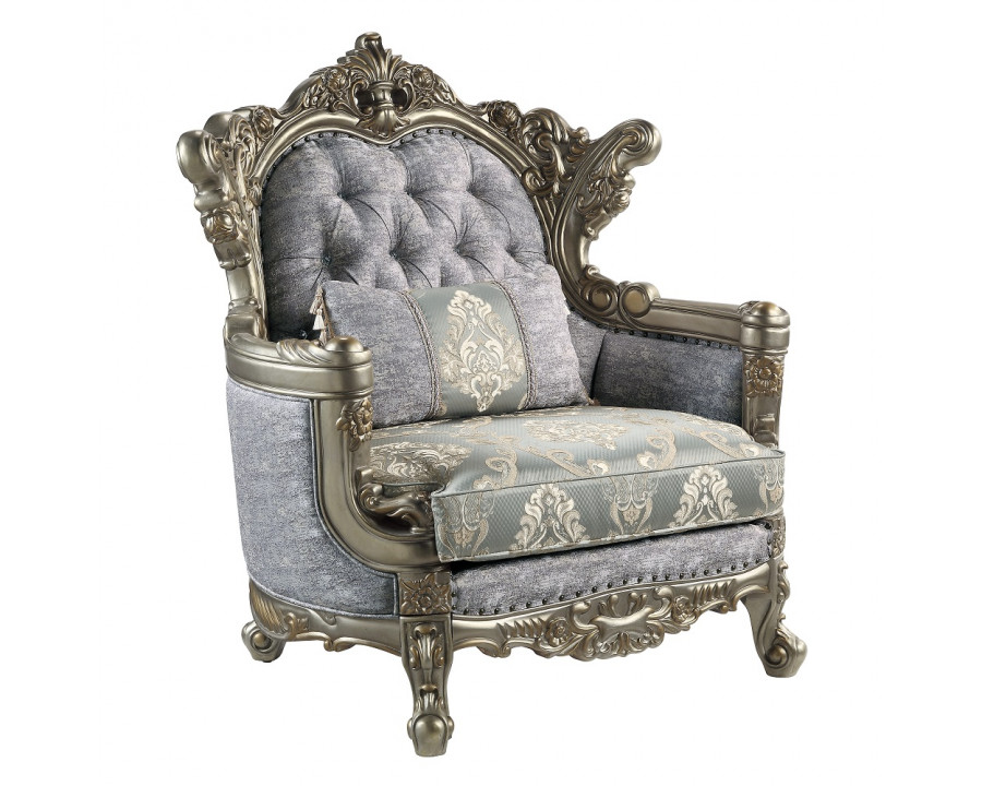 ACME - Miliani Chair with Pillow in Antique Bronze