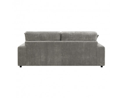 ACME - Tavia Reversible Sectional Sofa with 6 Pillows in Gray Corduroy