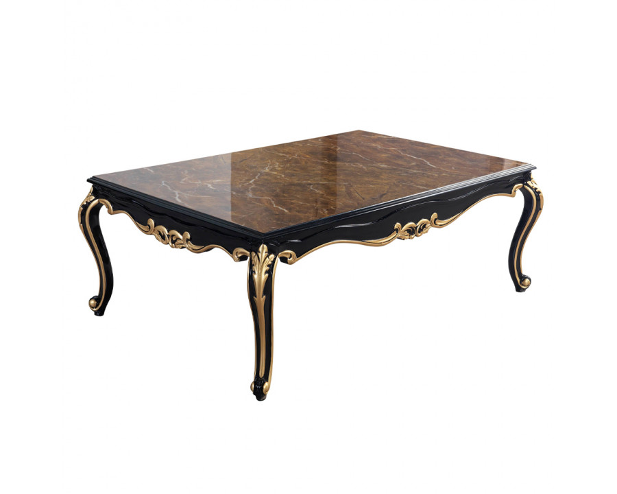 ACME - Betria Coffee Table in Engineered Stone Top/Gold/Black