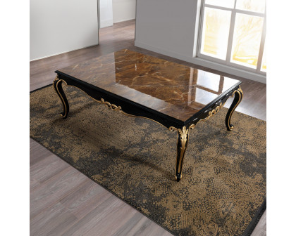 ACME - Betria Coffee Table in Engineered Stone Top/Gold/Black