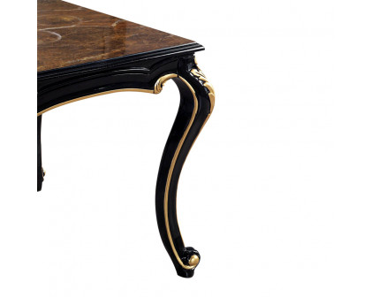 ACME - Betria End Table in Engineered Stone Top/Gold/Black