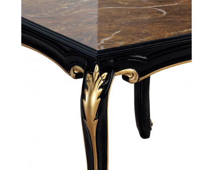 ACME - Betria End Table in Engineered Stone Top/Gold/Black