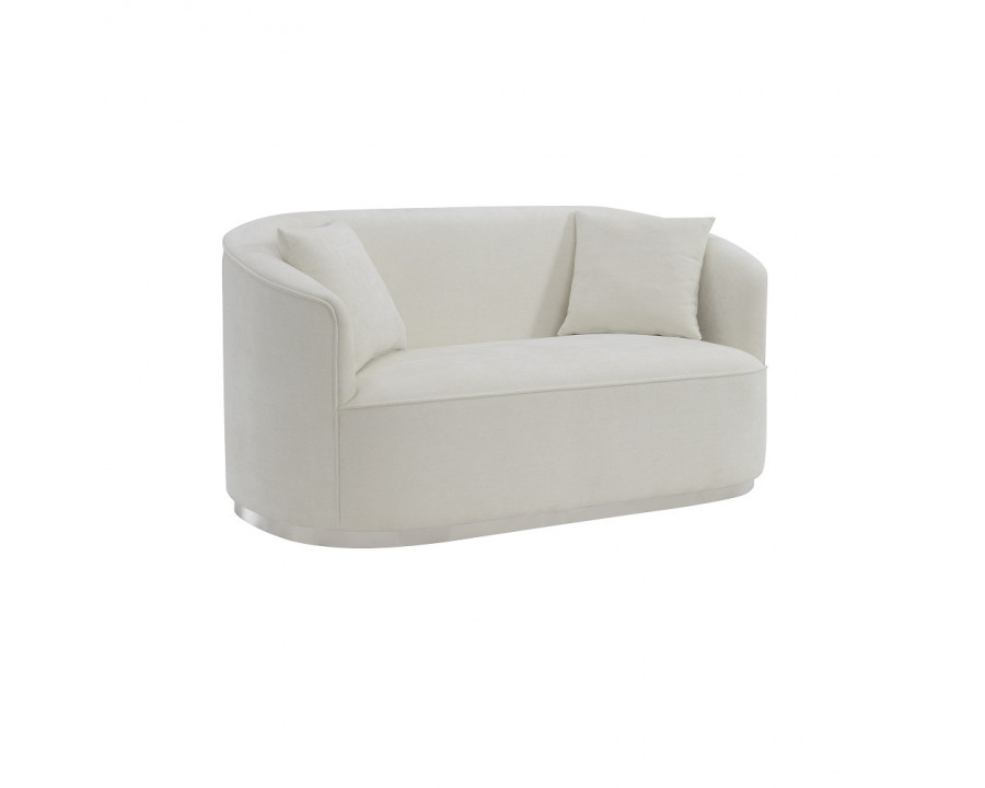 ACME - Odette Loveseat with 2 Pillows in Beige Chenille