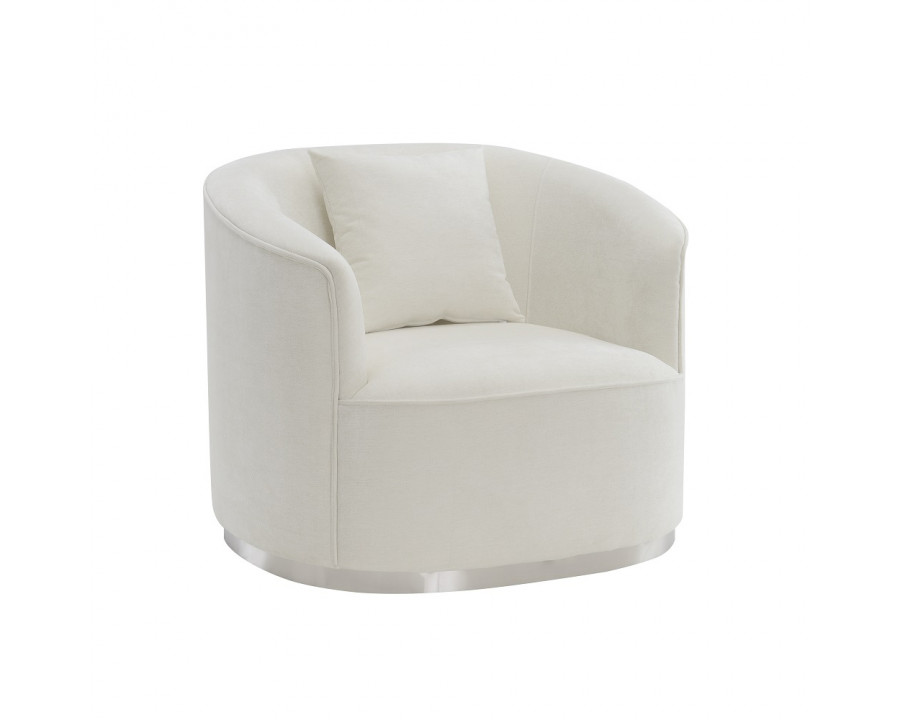 ACME - Odette Chair with Pillow in Beige Chenille