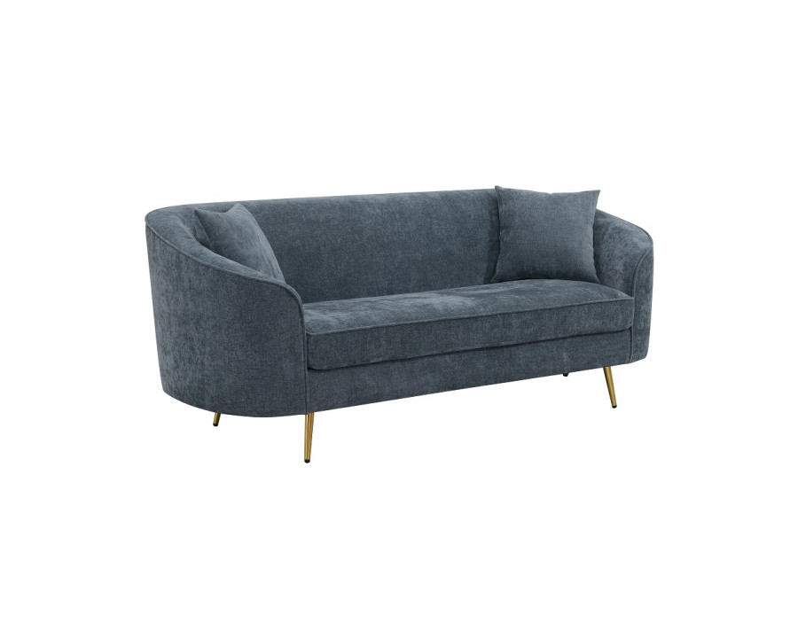 ACME - Nakendra Sofa with 2 Pillows in Cobalt Blue Chenille