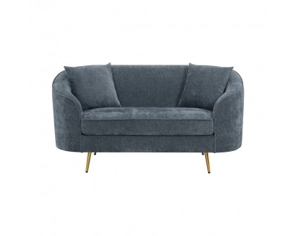 ACME - Nakendra Loveseat with 2 Pillows in Cobalt Blue Chenille