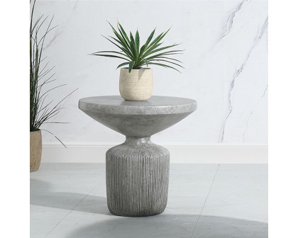 ACME - Laddie End Table in Weathered Gray