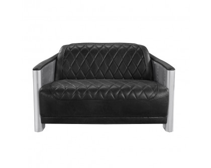 ACME Sedna Loveseat - Black/Aluminum