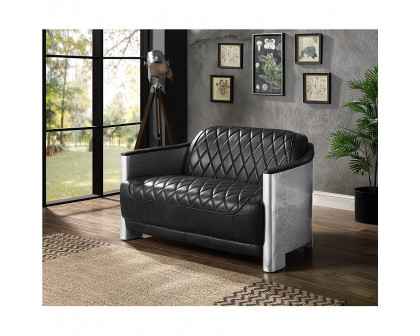 ACME Sedna Loveseat - Black/Aluminum