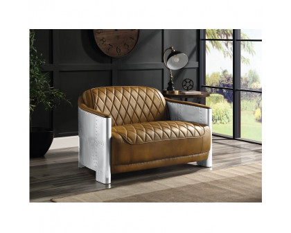 ACME Sedna Loveseat - Espresso/Aluminum