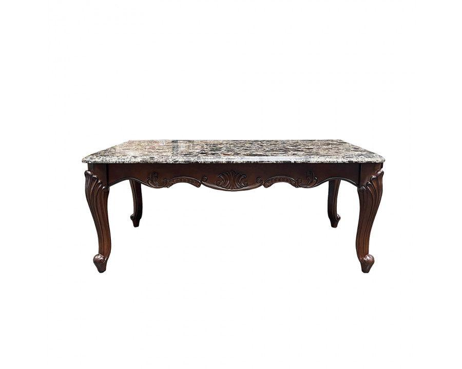 ACME - Nayla Coffee Table in Natural Marble Top/Cherry