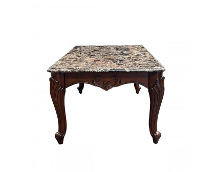 ACME - Nayla Coffee Table in Natural Marble Top/Cherry