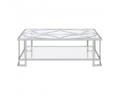 ACME - Kalan Coffee Table in Glass/Silver