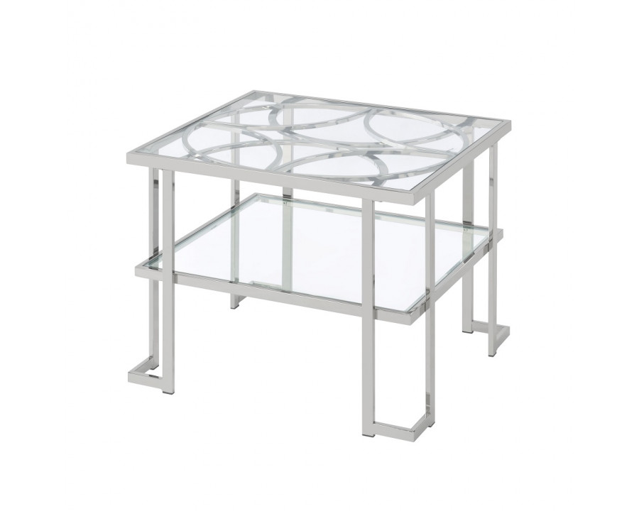 ACME - Kalan End Table in Glass/Silver