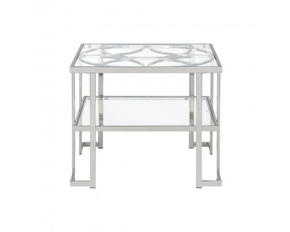 ACME - Kalan End Table in Glass/Silver