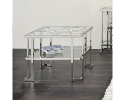 ACME - Kalan End Table in Glass/Silver