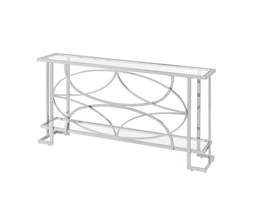 ACME - Kalan Sofa Table in Glass/Silver