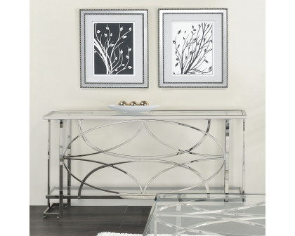 ACME - Kalan Sofa Table in Glass/Silver