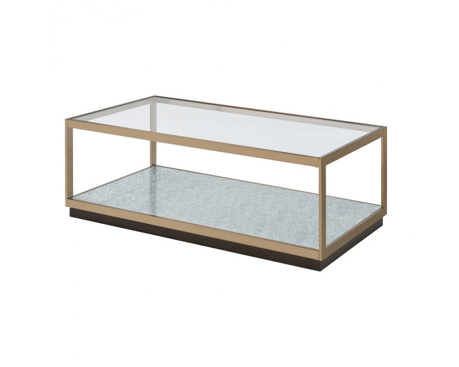 ACME - Kaia Coffee Table in Glass/Gold