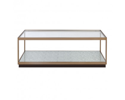 ACME - Kaia Coffee Table in Glass/Gold