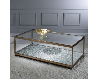 ACME - Kaia Coffee Table in Glass/Gold