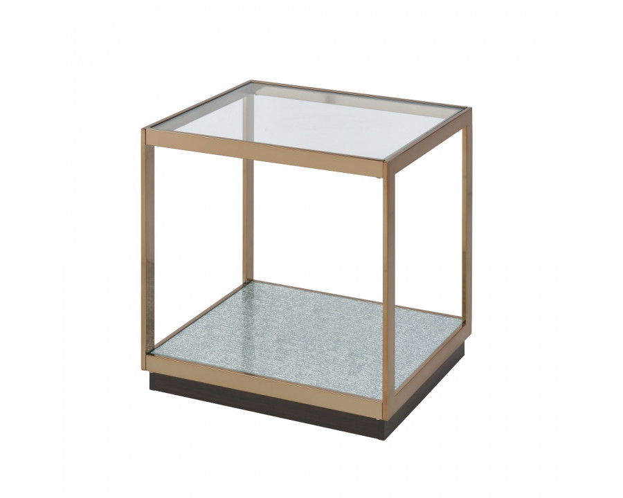 ACME - Kaia End Table in Glass/Gold