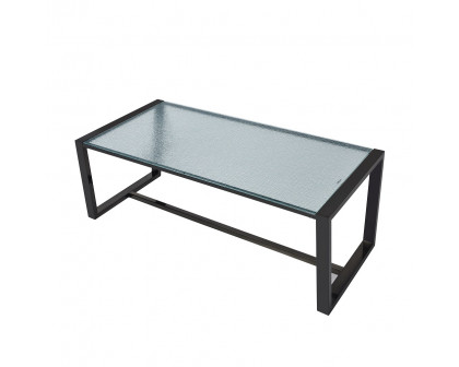 ACME - Kaia II Coffee Table in Patterned Mirror Glass/Black