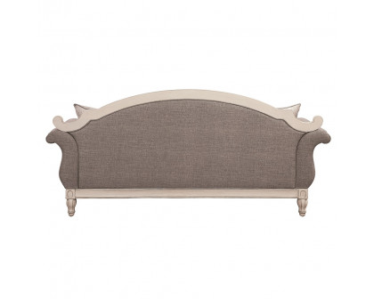 ACME - Florian Sofa with 4 Pillows in Gray Antique White