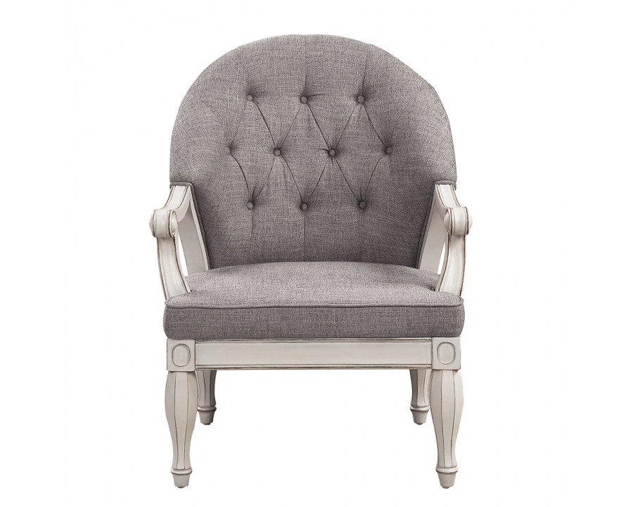 ACME - Florian Chair in Gray Antique White