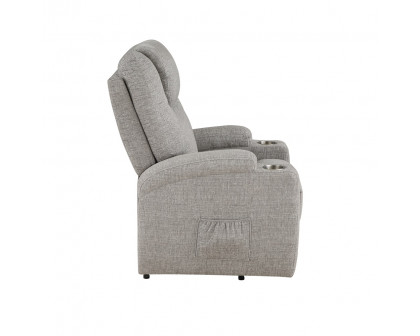 ACME™ Recliner with Power Lift & Massage - Light Gray Chenille