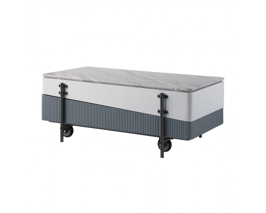 ACME - Wilkins Coffee Table with Lift Top in Gray/White High Gloss