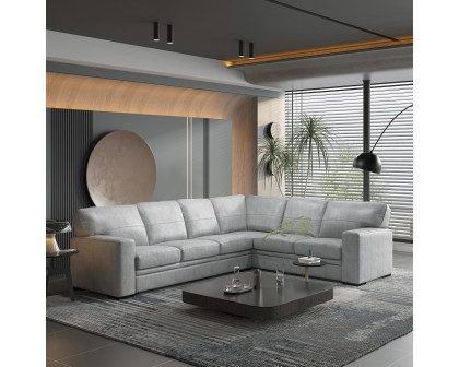 ACME - Goma Sectional Sofa with Sleeper in Light Gray