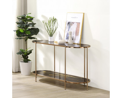 ACME Fiorella Sofa Table - Black Marble Print/Champagne