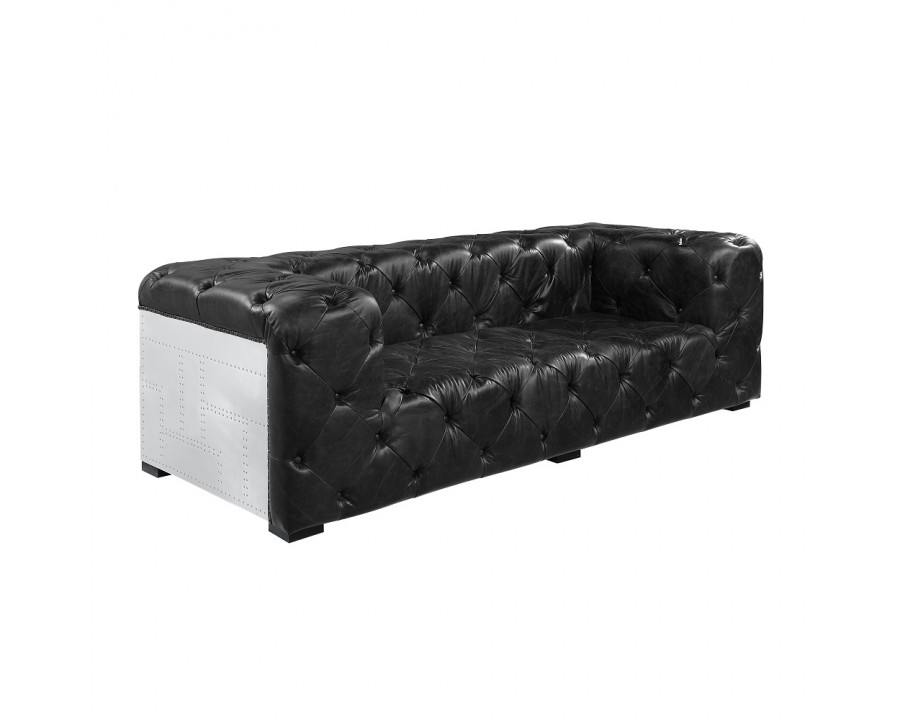 ACME Brancaster Sofa - Black/Aluminum