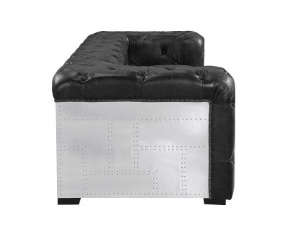 ACME Brancaster Sofa - Black/Aluminum