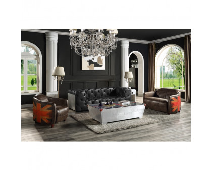 ACME Brancaster Sofa - Black/Aluminum