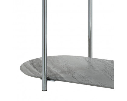 ACME - Yukino Sofa Table in Gray High Gloss/Chrome