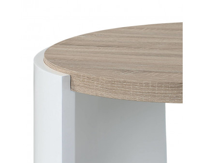 ACME - Zoma Coffee Table in Oak/White High Gloss