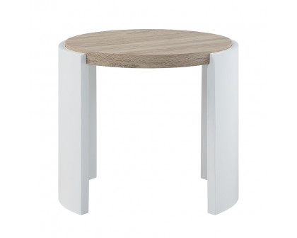 ACME - Zoma End Table in Oak/White High Gloss