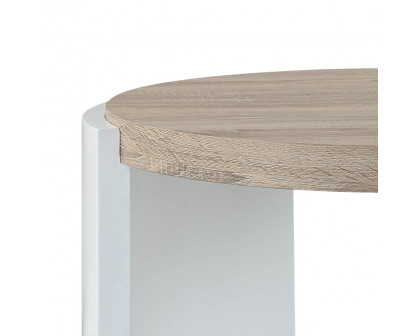 ACME - Zoma End Table in Oak/White High Gloss