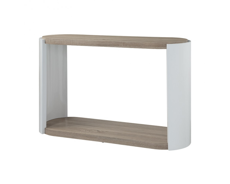 ACME - Zoma Sofa Table in Oak/White High Gloss