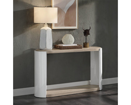 ACME - Zoma Sofa Table in Oak/White High Gloss