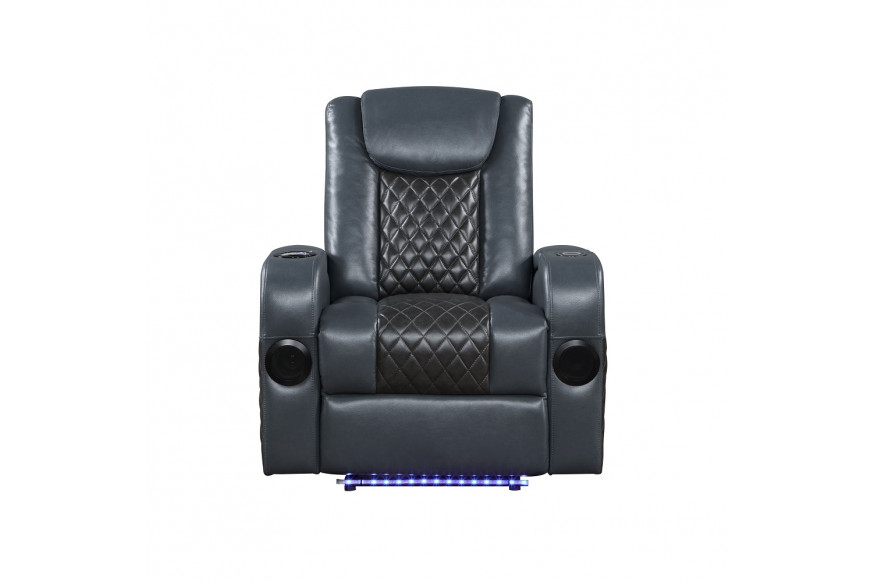 ACME™ Alair Power Motion Recliner with Bluetooth, Wireless Charger & Cupholder - Blue/Black