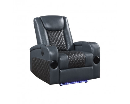 ACME™ Alair Power Motion Recliner with Bluetooth, Wireless Charger & Cupholder - Blue/Black